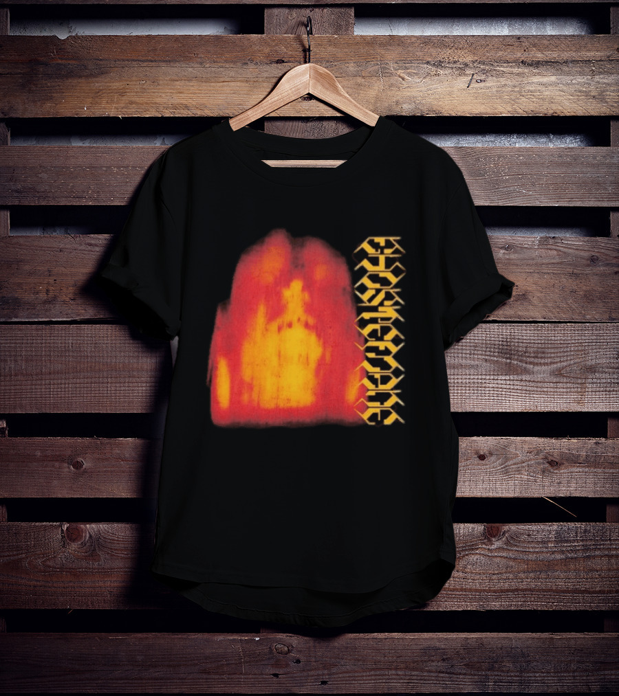 Ghostemane Face Hexagon Symbols And Red Yellow Abstract Blaze T-Shirt