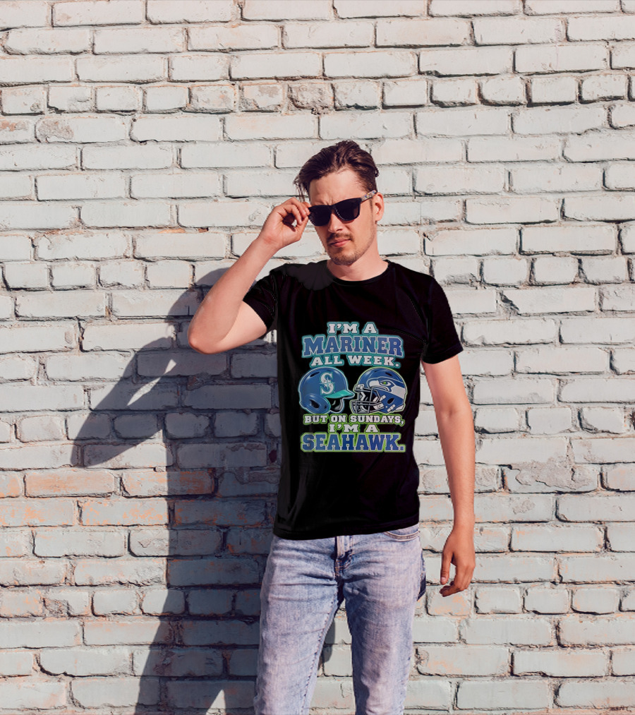 I'm A Mariner All Week But On Sundays I'm A Seahawk Football Helmet T-Shirt