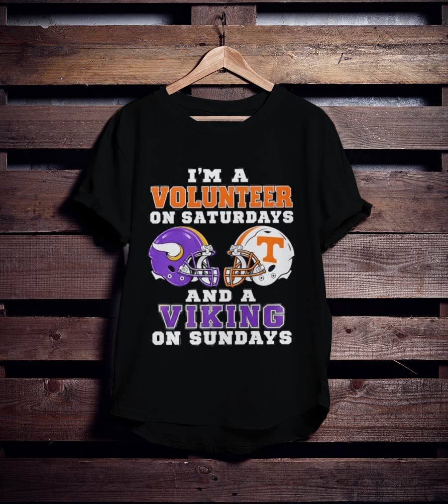 I'm A Volunteer On Saturdays And A Viking On Sundays Football Helmets T-Shirt