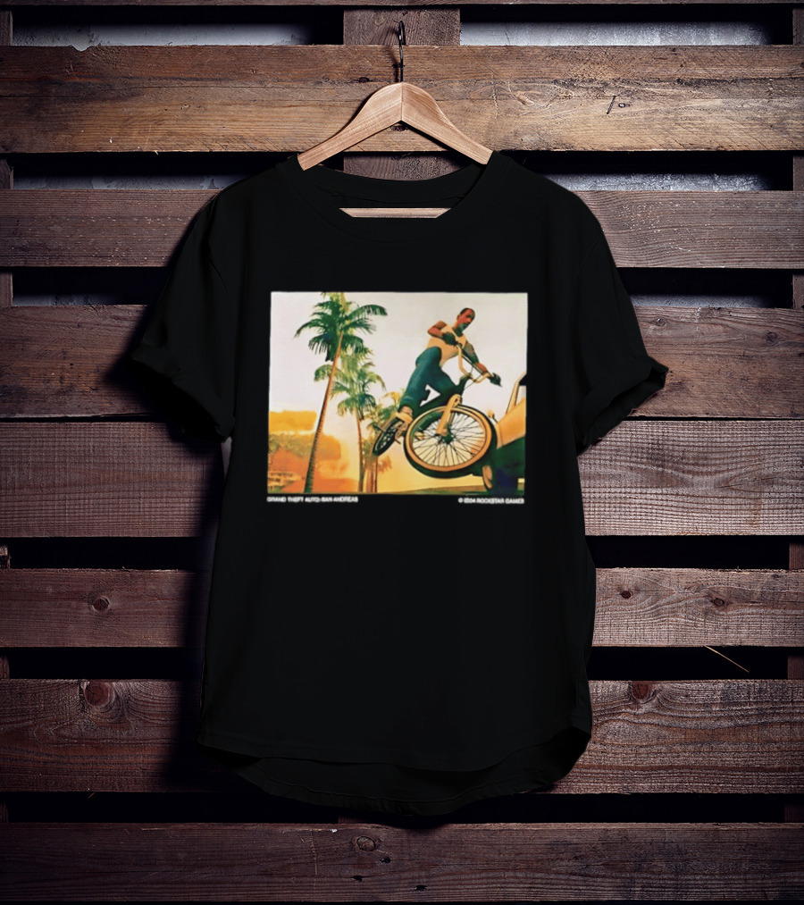 Grand Theft Auto San Andreas Rockstar Games Bicycle Scene T-Shirt