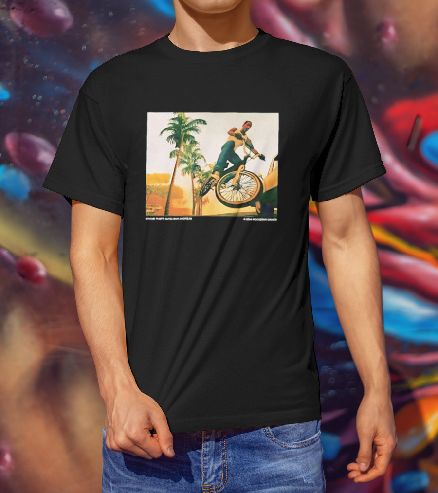 Grand Theft Auto San Andreas Rockstar Games Bicycle Scene T-Shirt