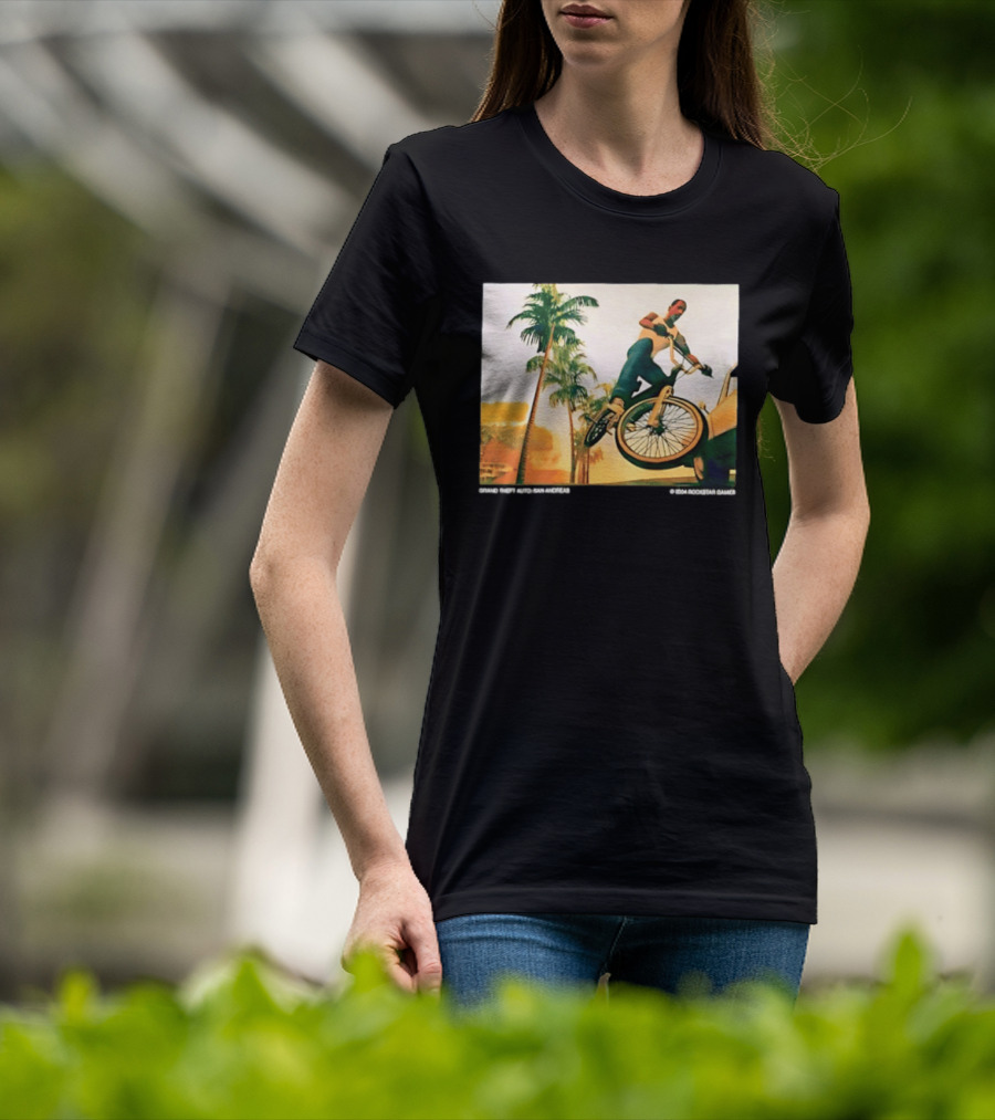 Grand Theft Auto San Andreas Rockstar Games Bicycle Scene T-Shirt