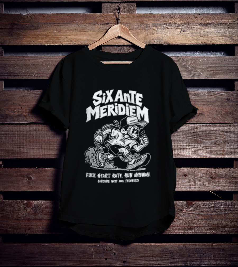 Six Ante Meridiem Fuck Heart Rate Run Anyway Runner Enthusiast Motivation T-Shirt