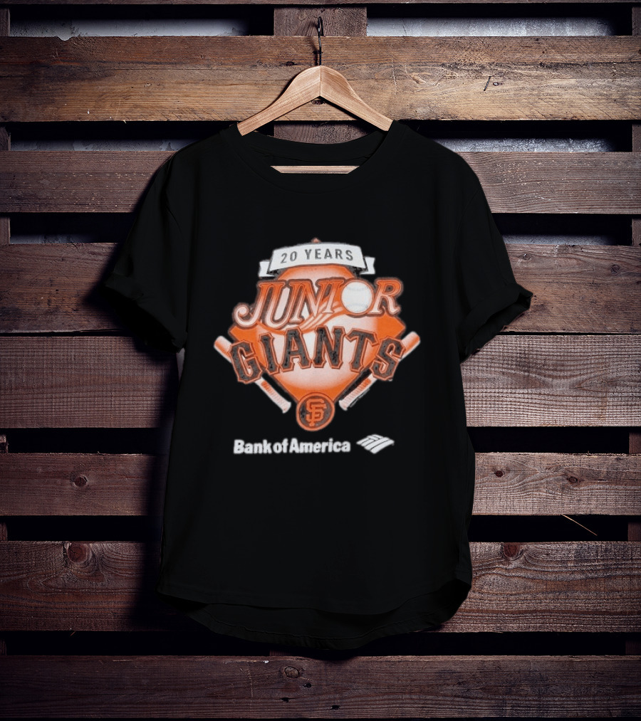 Junior Giants San Francisco 20 Years Bank Of America Celebration Anniversary T-Shirt