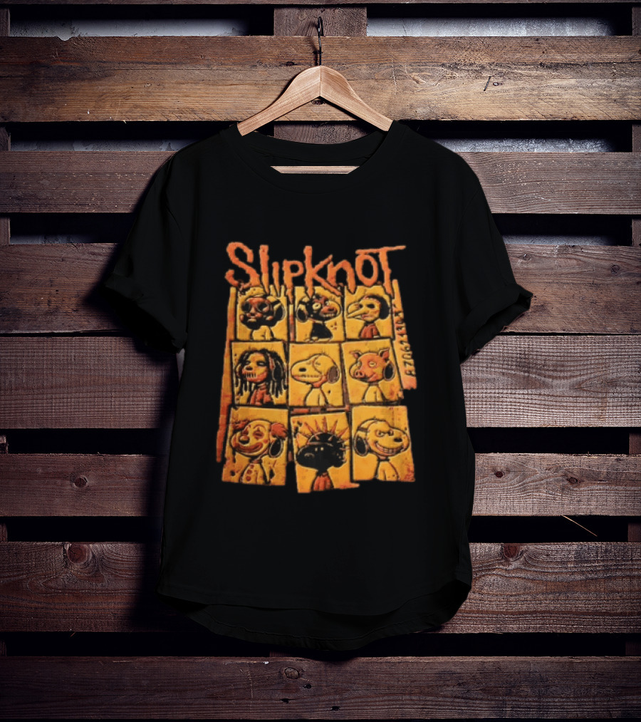 Slipknot Characters In Panels With Numbers And Cartoon Faces T-Shirt