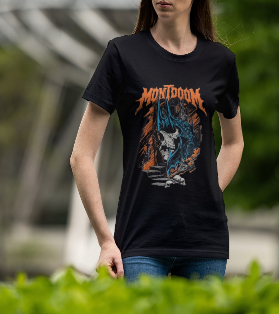 Montdoom Castle Skull And Cross Gothic Horror Fantasy T-Shirt