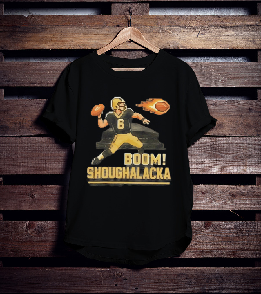 New Orleans Saints Boom Shoughalacka Pixel Art Throwback Football Player T-Shirt
