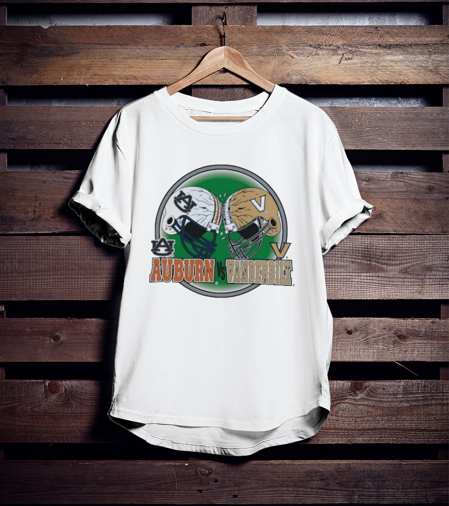 Auburn Tigers Vs Vanderbilt Commodores Football Helmets Clash T-Shirt
