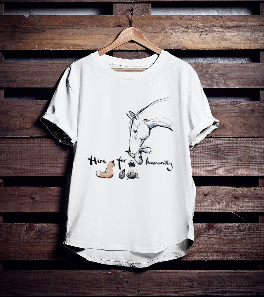 Charlie Mackesy Here For Humanity Gentle Horse And Friends T-Shirt