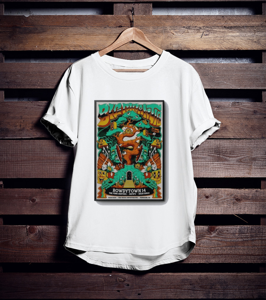 Big Gigantic Live Rowdytown 14 Red Rocks Amphitheatre September 26 2026 Morrison CO The Funk Hunters Motifv Drew Birch T-Shirt