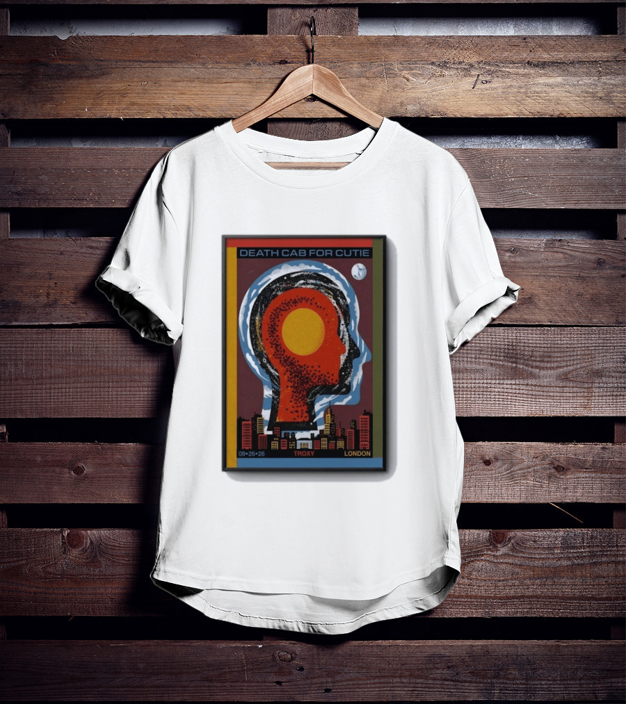 Death Cab For Cutie Troxy London 09.26.26 Concert Urban Skyline And Moon T-Shirt