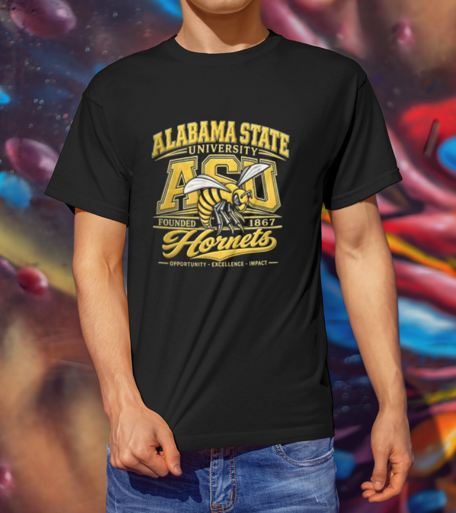 Alabama State University ASU Hornets Est 1867 Opportunity Excellence Impact T-Shirt