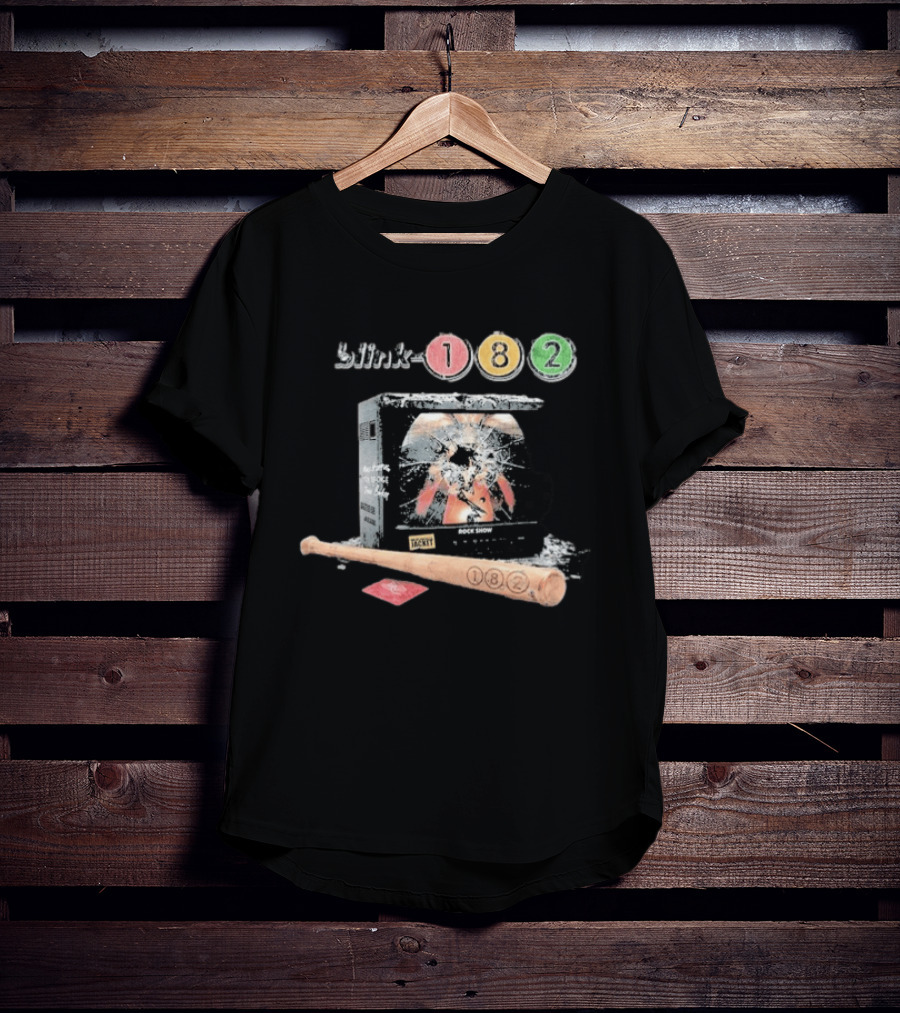 Blink 182 Take Off Your Pants And Jacket Rock Show TV Smash 182 Baseball Bat T-Shirt