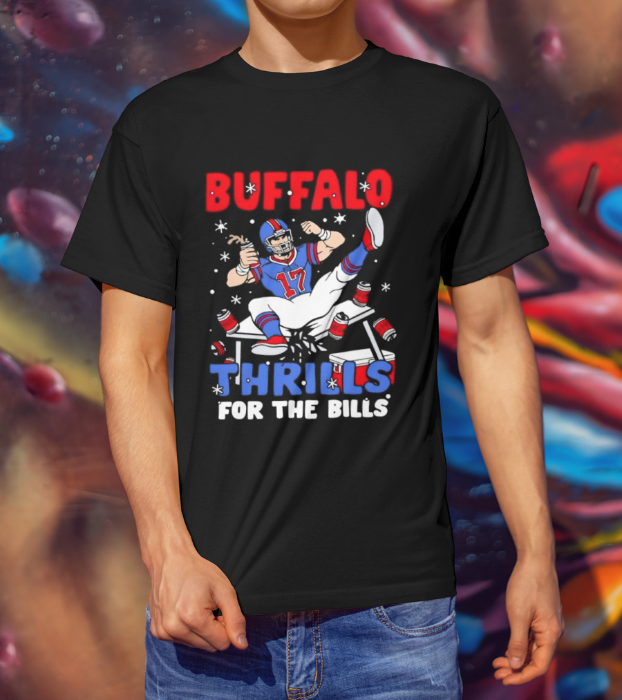 Buffalo Bills 17 Thrills Josh Allen Table Celebration T-Shirt