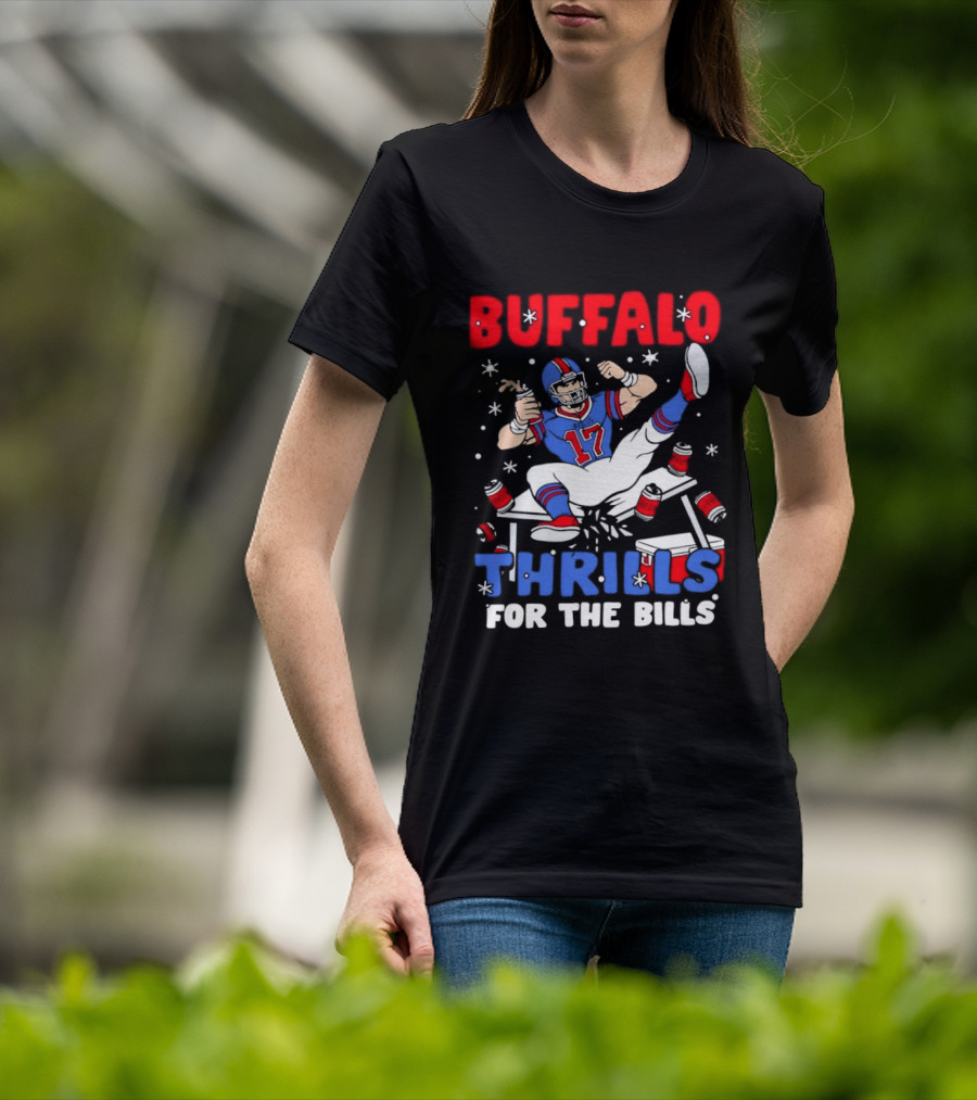 Buffalo Bills 17 Thrills Josh Allen Table Celebration T-Shirt