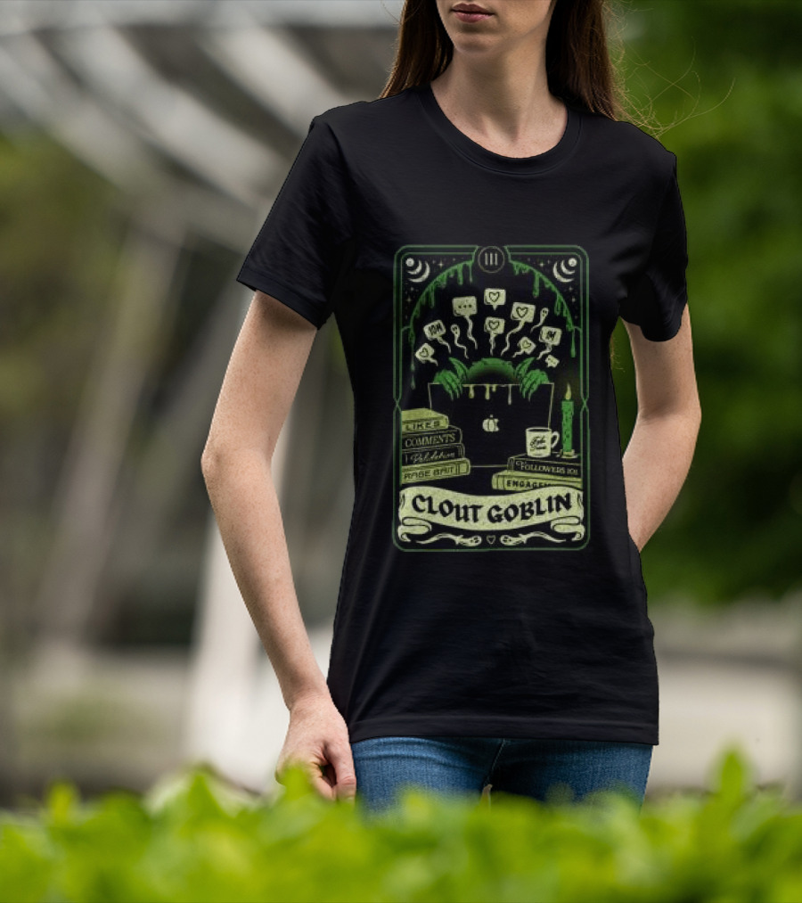 Do We Know Them Clout Goblin Tarot Card Style Social Media Icons And Keywords T-Shirt