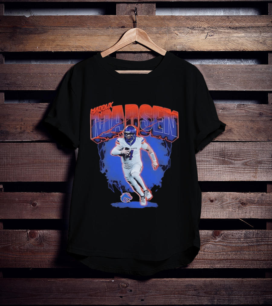 Boise State Broncos Maddux Madsen Lightning Collage NCAA Football T-Shirt