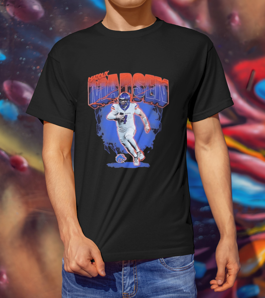 Boise State Broncos Maddux Madsen Lightning Collage NCAA Football T-Shirt