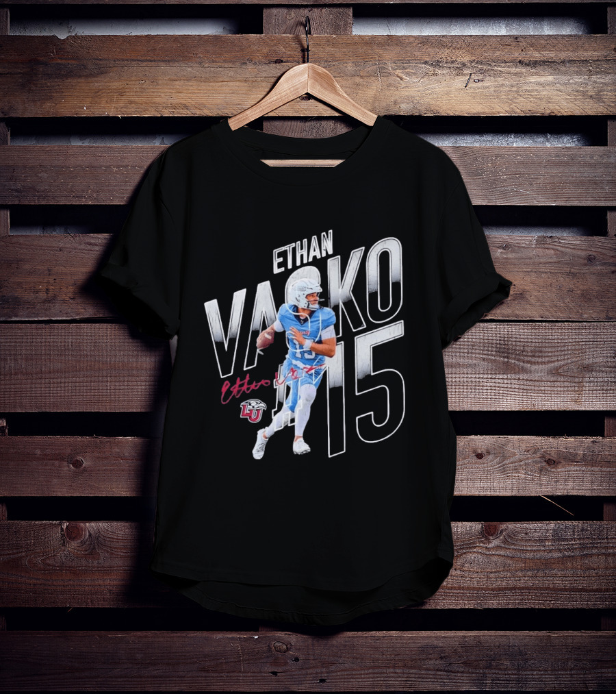 NCAA Football Liberty Flames Ethan Vasko No 15 LU Flames T-Shirt