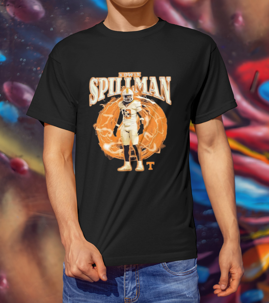 Tennessee Volunteers Edwin Spillman No 13 Football Collage T-Shirt