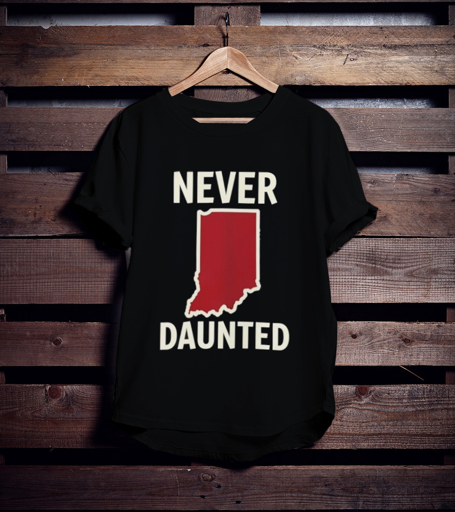 Never Daunted Indiana State Red Map T-Shirt