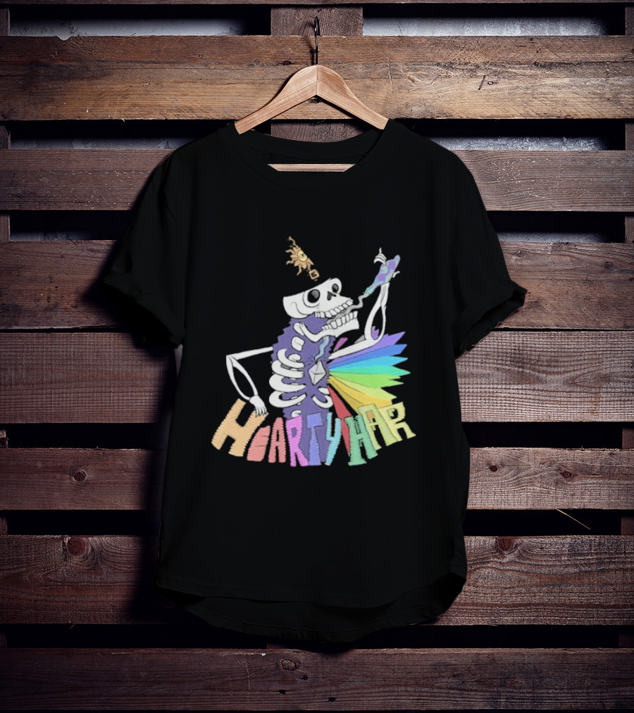 John Fogerty Hearty Har Colorful Skeleton With Rainbow T-Shirt