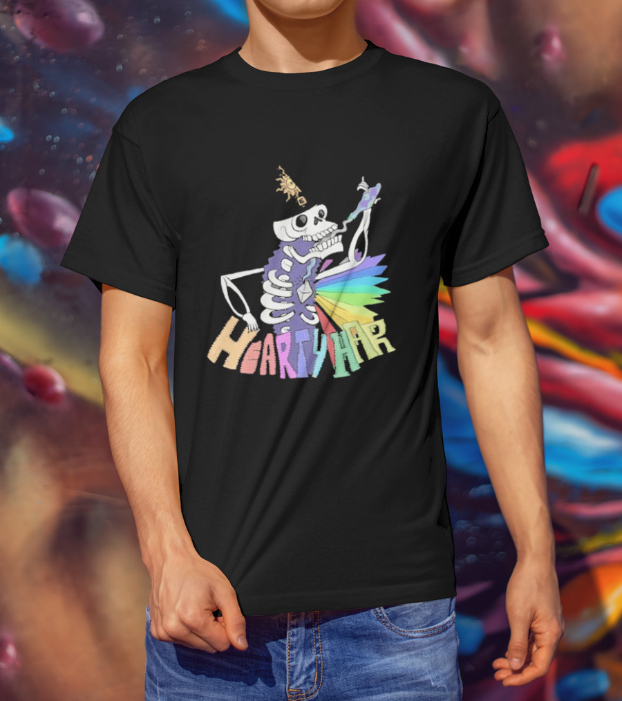 John Fogerty Hearty Har Colorful Skeleton With Rainbow T-Shirt
