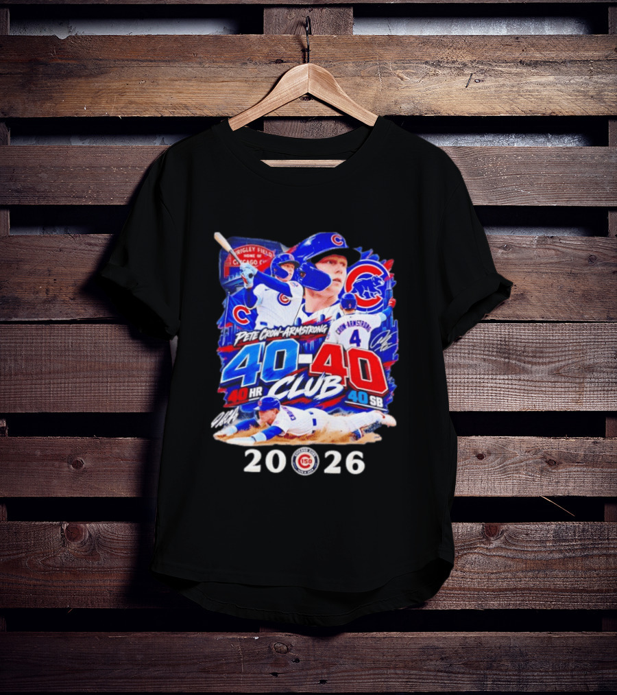 Pete Crow Armstrong 40HR 40SB Club Chicago Cubs 2026 T-Shirt