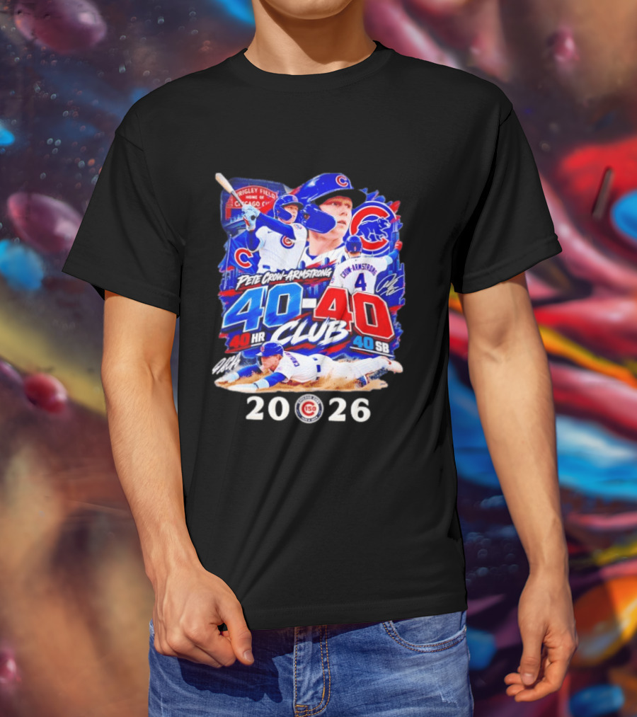 Pete Crow Armstrong 40HR 40SB Club Chicago Cubs 2026 T-Shirt