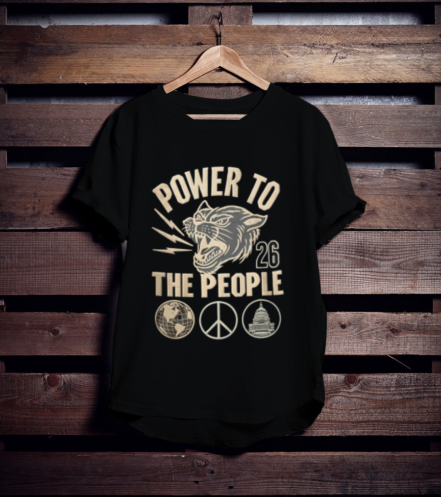 Power To The People Panther Head 2023 Peace And Unity T-Shirt