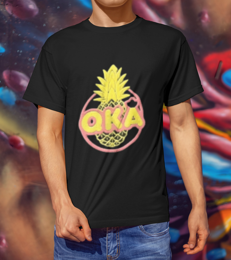 QKA Yellow Pineapple Inside Red Circle T-Shirt