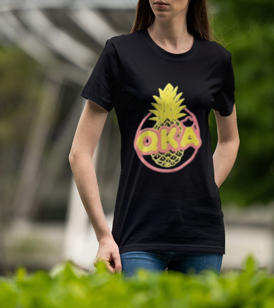 QKA Yellow Pineapple Inside Red Circle T-Shirt