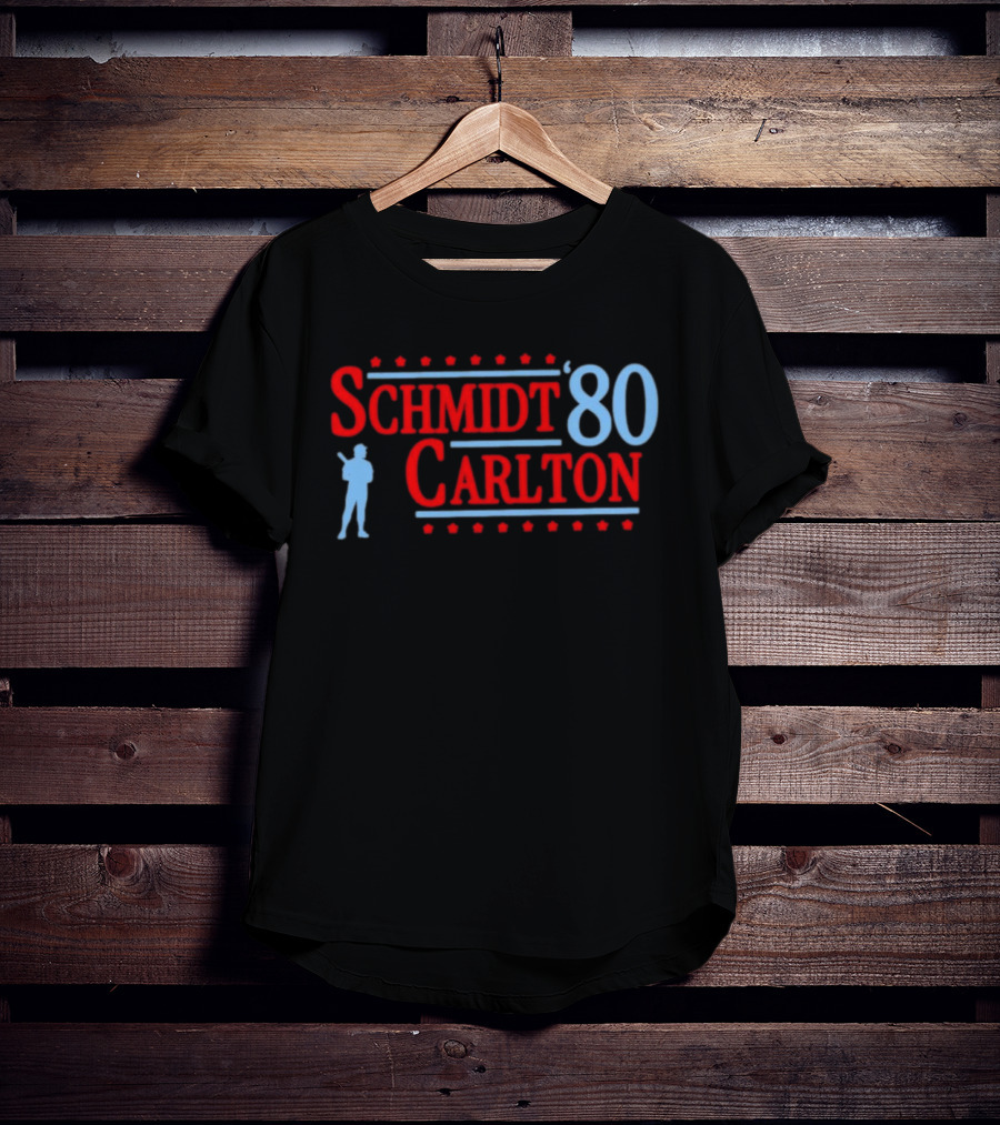 Schmidt Carlton '80 Philadelphia Phillies Baseball Legends T-Shirt