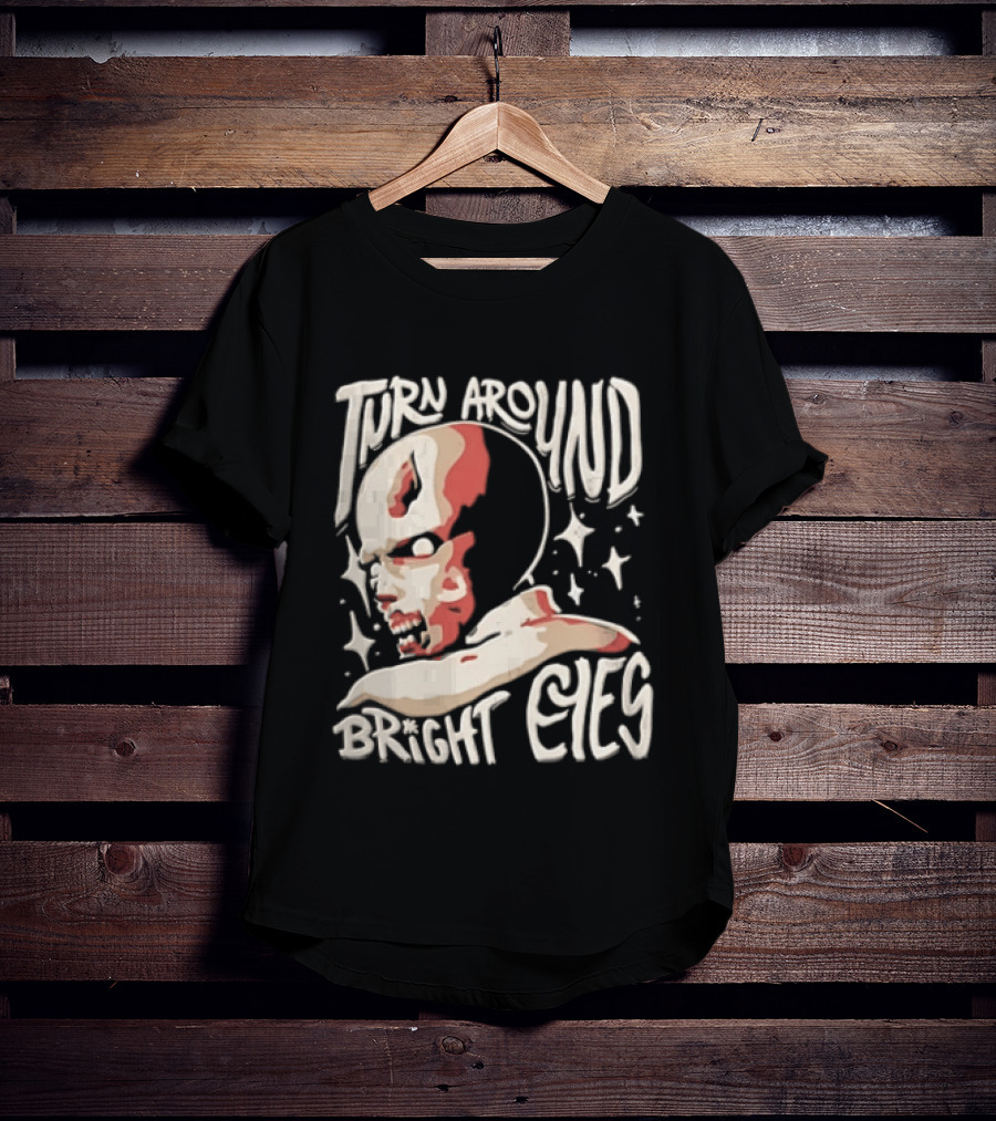 Turn Around Bright Eyes Zombie Face Stars T-Shirt