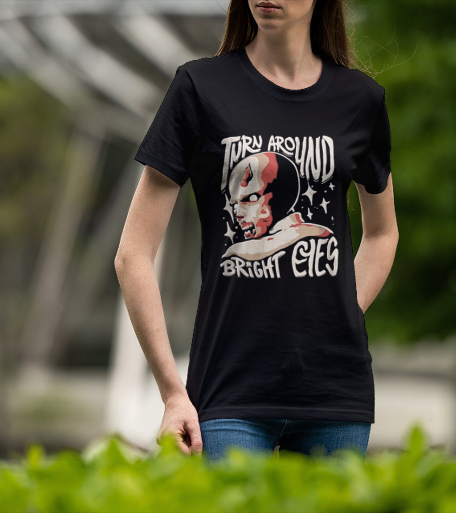 Turn Around Bright Eyes Zombie Face Stars T-Shirt