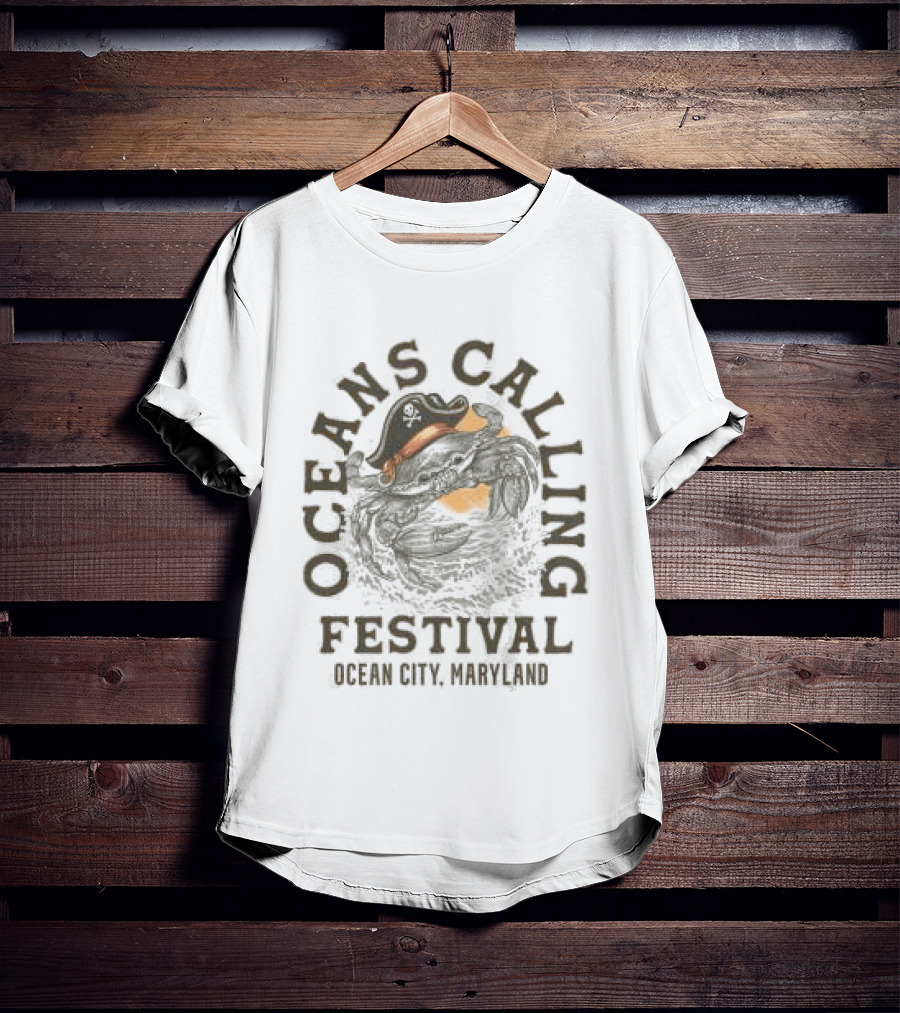 Oceans Calling Festival Crab Captain Lineup Ocean City Maryland T-Shirt
