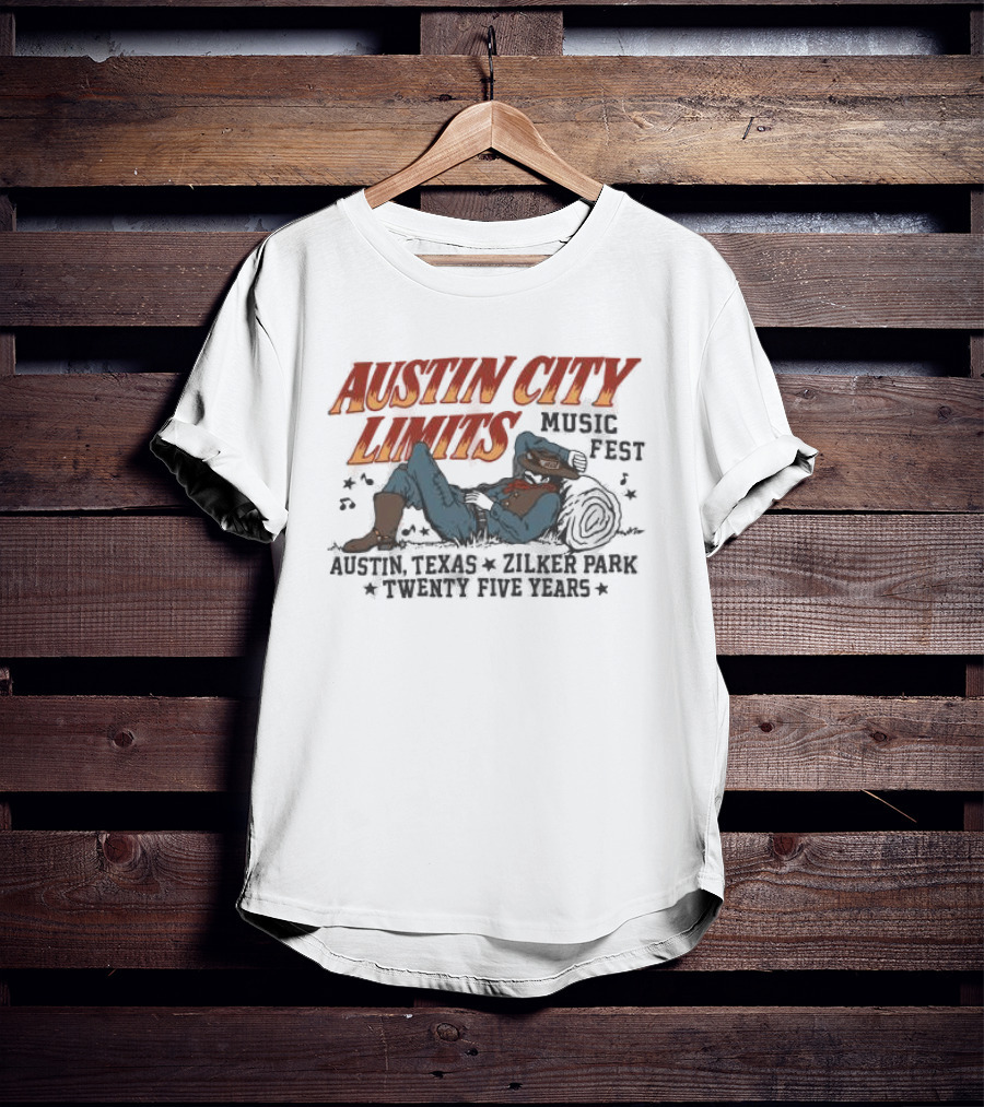 Austin City Limits Music Past, Present, And Future Texas Style Cowboy Lineup T-Shirt