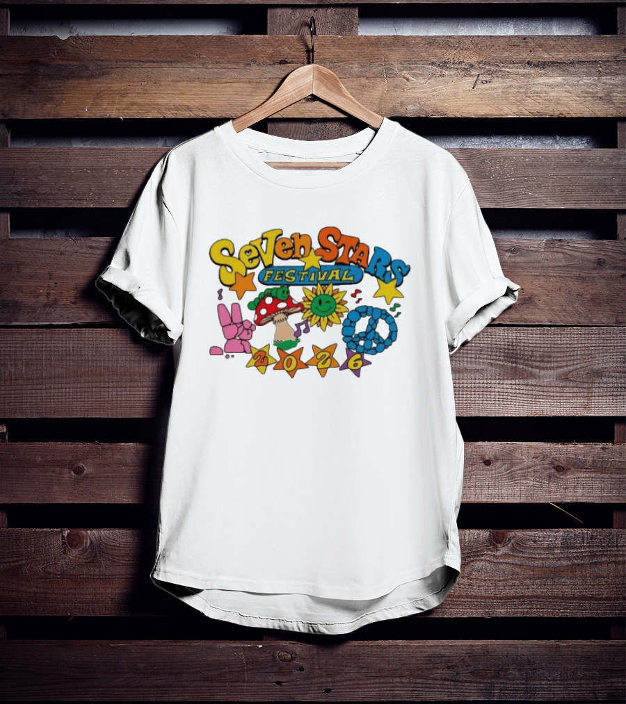 Seven Stars Festival 2026 Peace Mushroom Sun Music T-Shirt