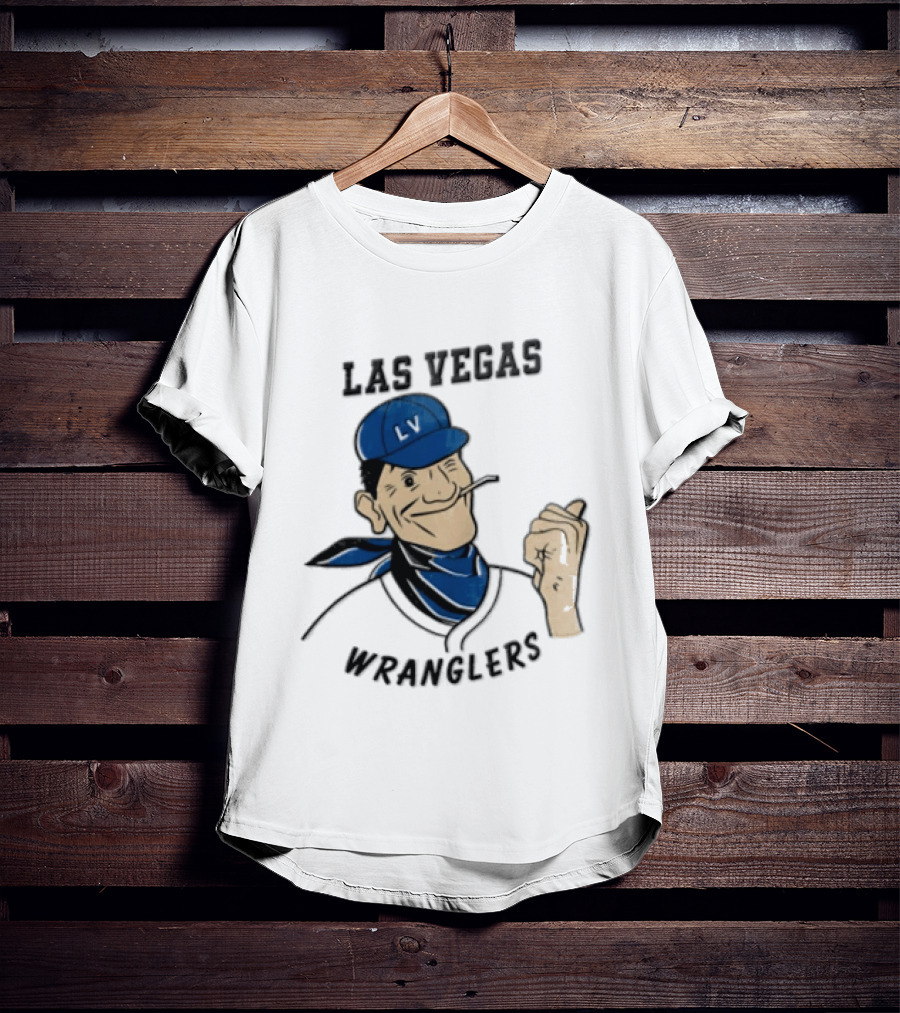 Las Vegas Wranglers Vintage Cartoon Character With Hat And Bandana T-Shirt