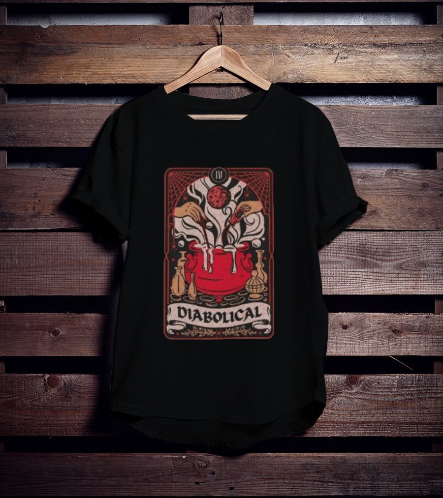 Do We Know Them Store Diabolical Tarot Card Cauldron Magic T-Shirt