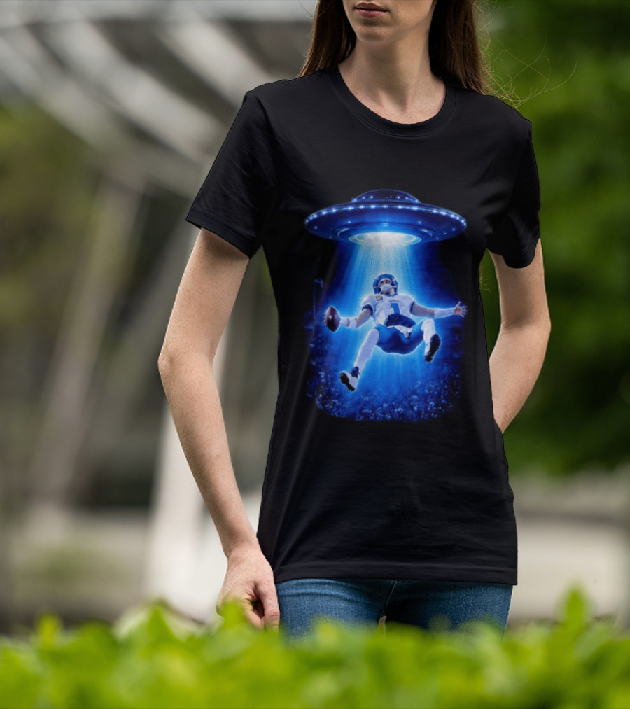 Jalen Hurts Memes UFO Abduction Football Player Beam Fantasy T-Shirt