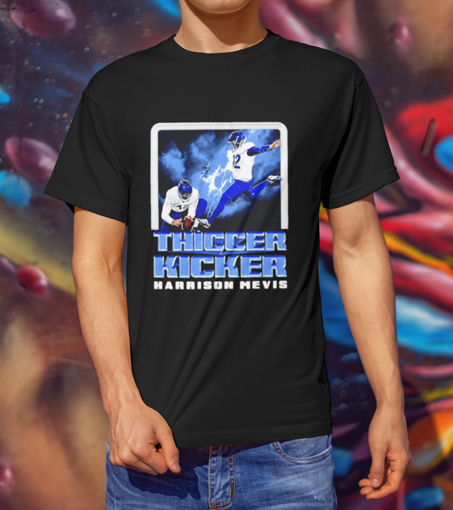 Los Angeles Rams Thiccer Kicker Harrison Mevis Football Action T-Shirt