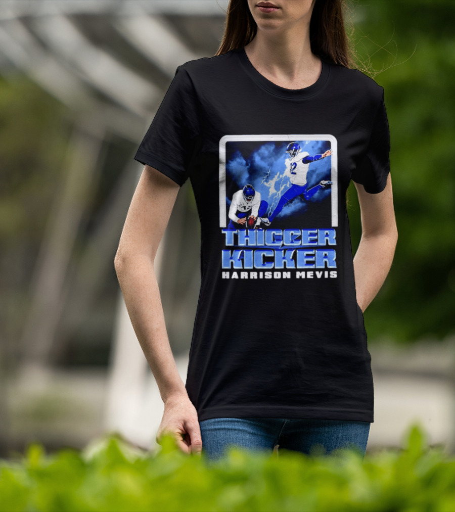 Los Angeles Rams Thiccer Kicker Harrison Mevis Football Action T-Shirt