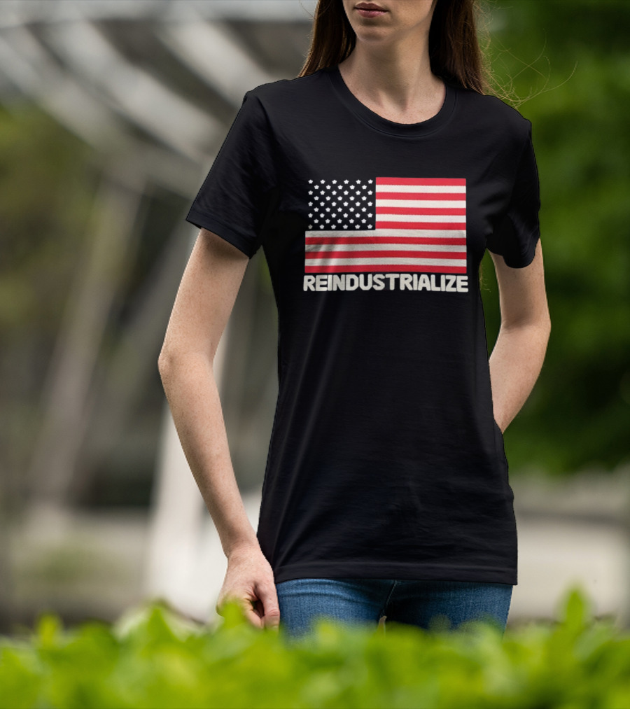 Reindustrialize United States Flag Stars And Stripes T-Shirt