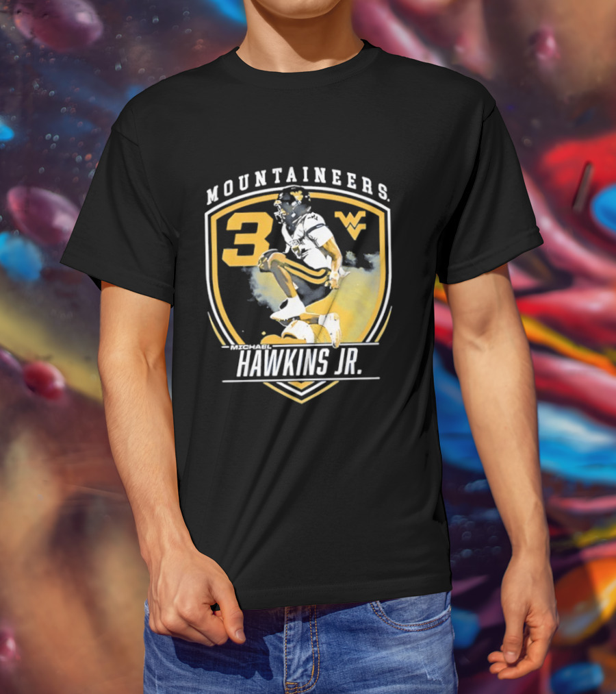 Mountaineers Hawkins Jr. 3 West Virginia WV T-Shirt