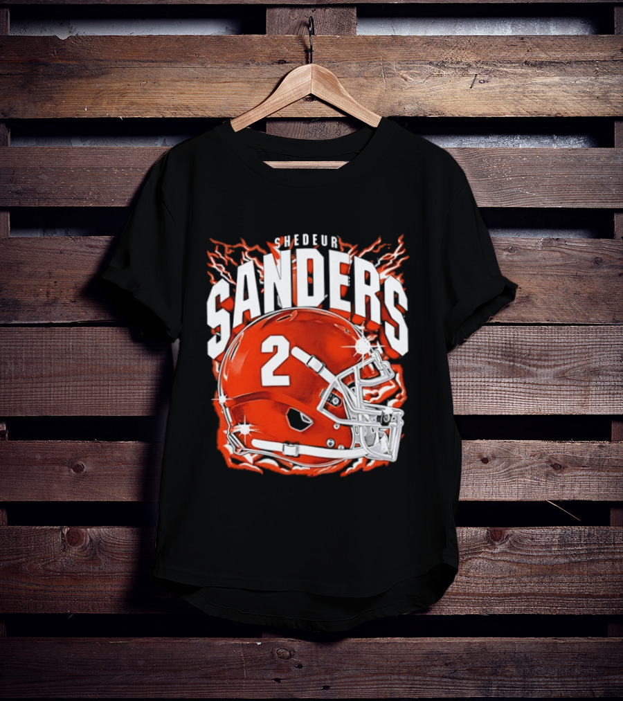 Shedeur Sanders Number 2 Cleveland Browns Helmet T-Shirt