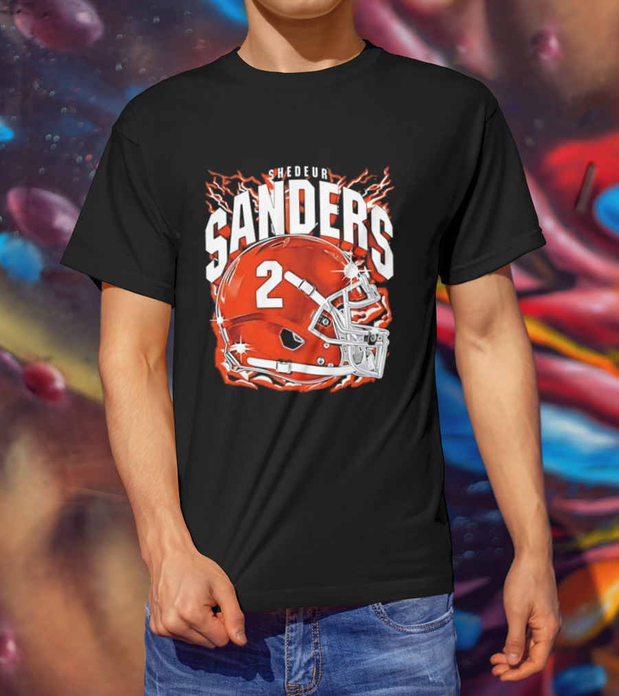 Shedeur Sanders Number 2 Cleveland Browns Helmet T-Shirt