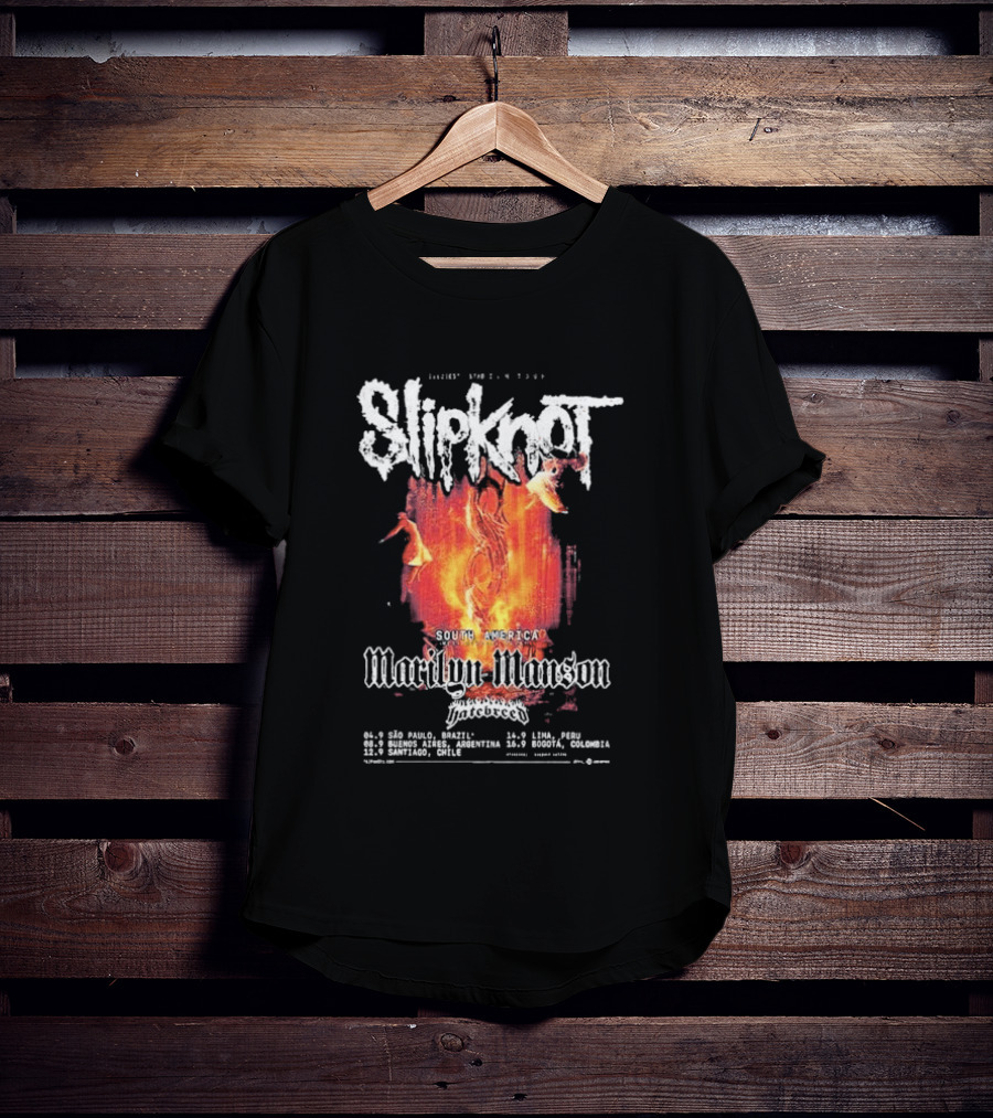 Slipknot South America The Sic Est Stadium Tour 2027 Marilyn Manson Hatebreed September 4 To 16 Dates And Locations T-Shirt