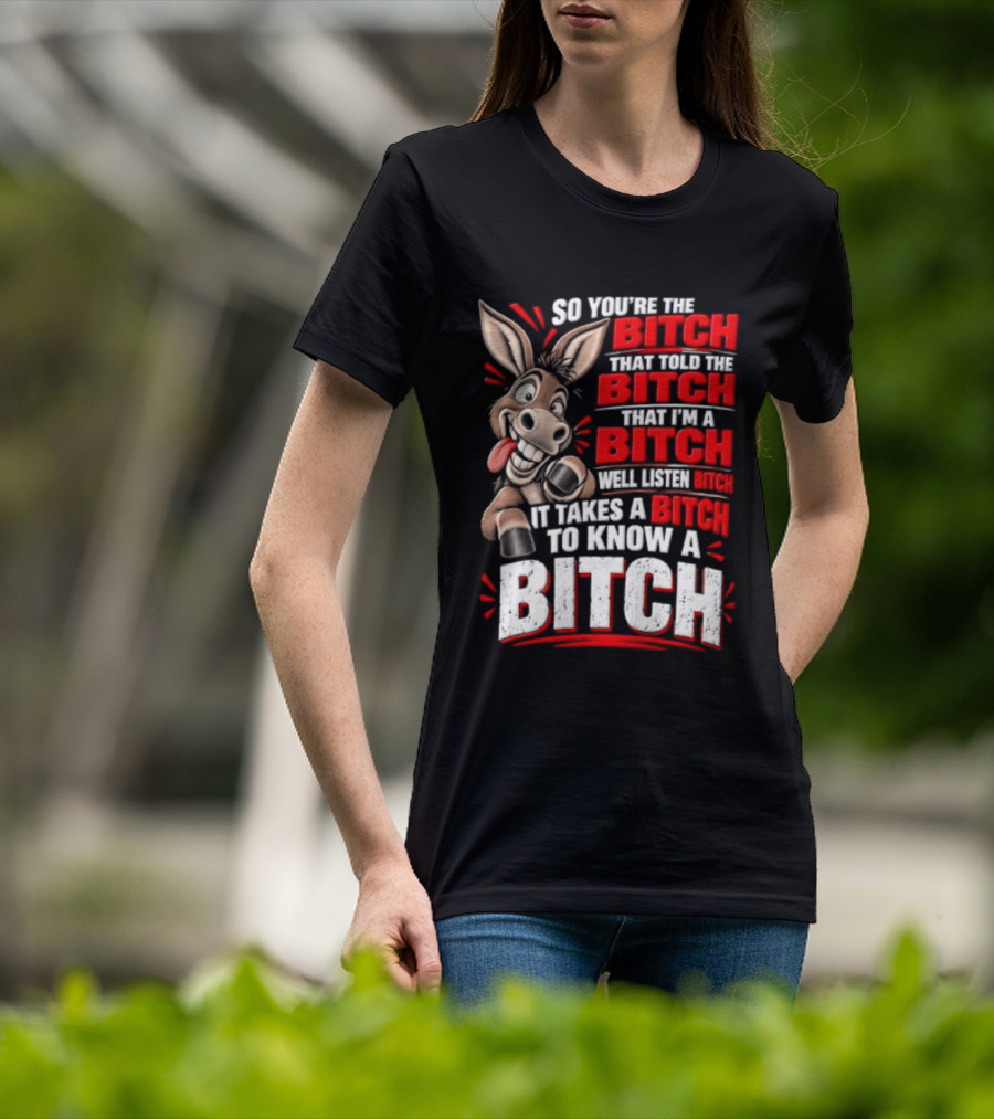 So You're The Bitch That Told The Bitch That I'm A Bitch Well Listen Bitch It Takes A Bitch To Know A Bitch T-Shirt