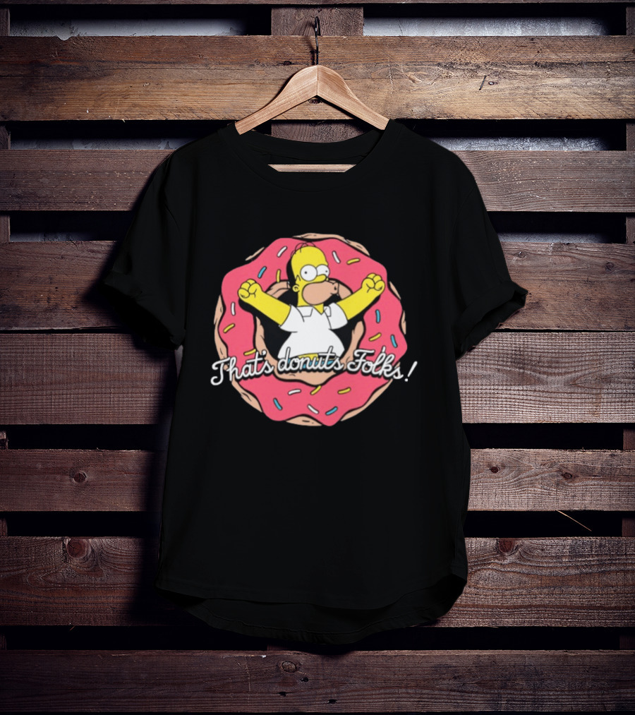 The Simpsons Looney Tunes Homer Simpson That's Donuts Folks Collaboration T-Shirt